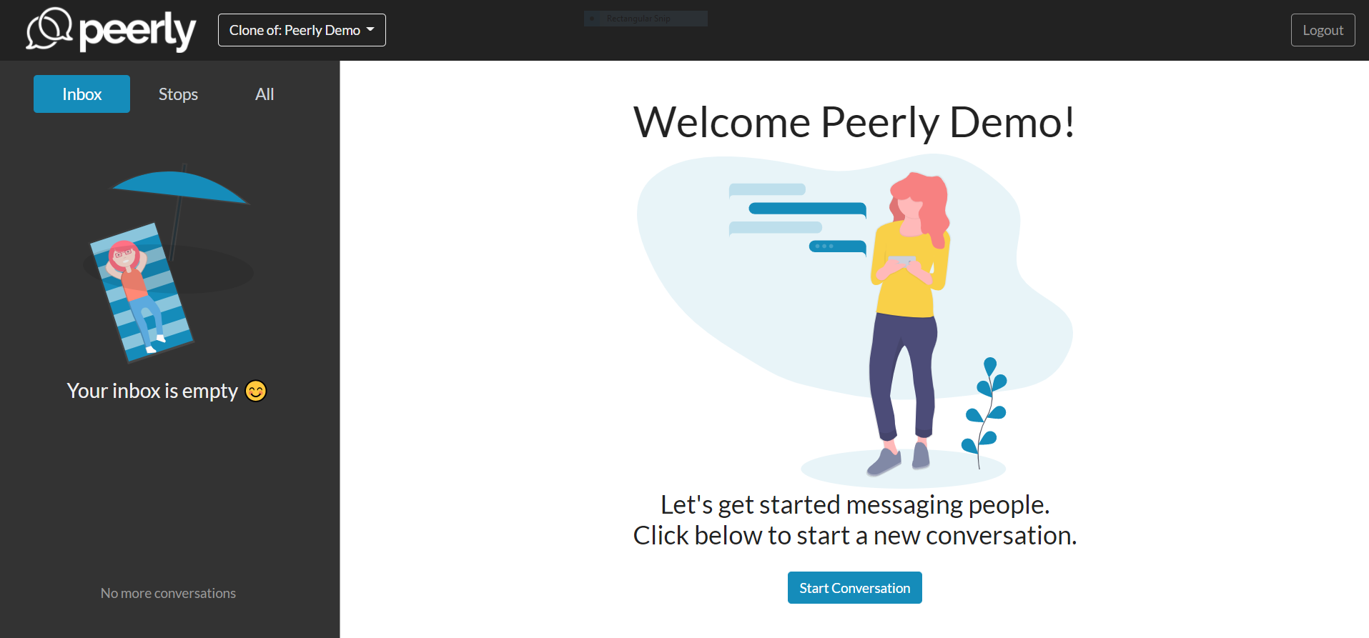 p2p texting platform peerly